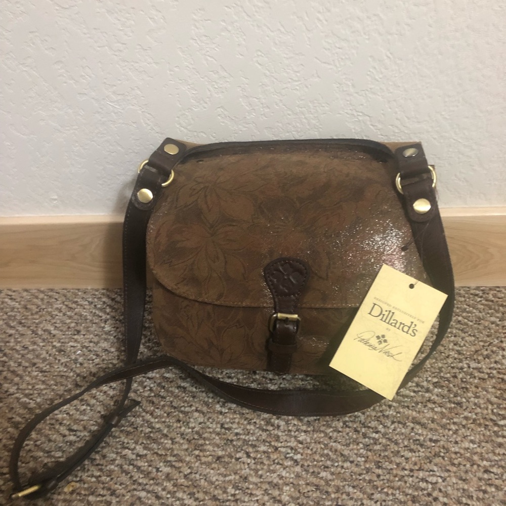 Tan Napa Etched Floral Collection Purse